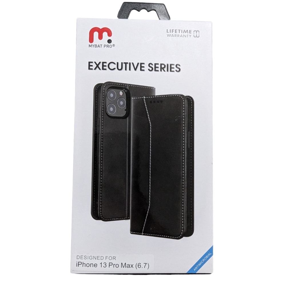 G5. Mybat Pro Executive Series Case/Wallet For iPhone 13 Pro Max (6.7) Black